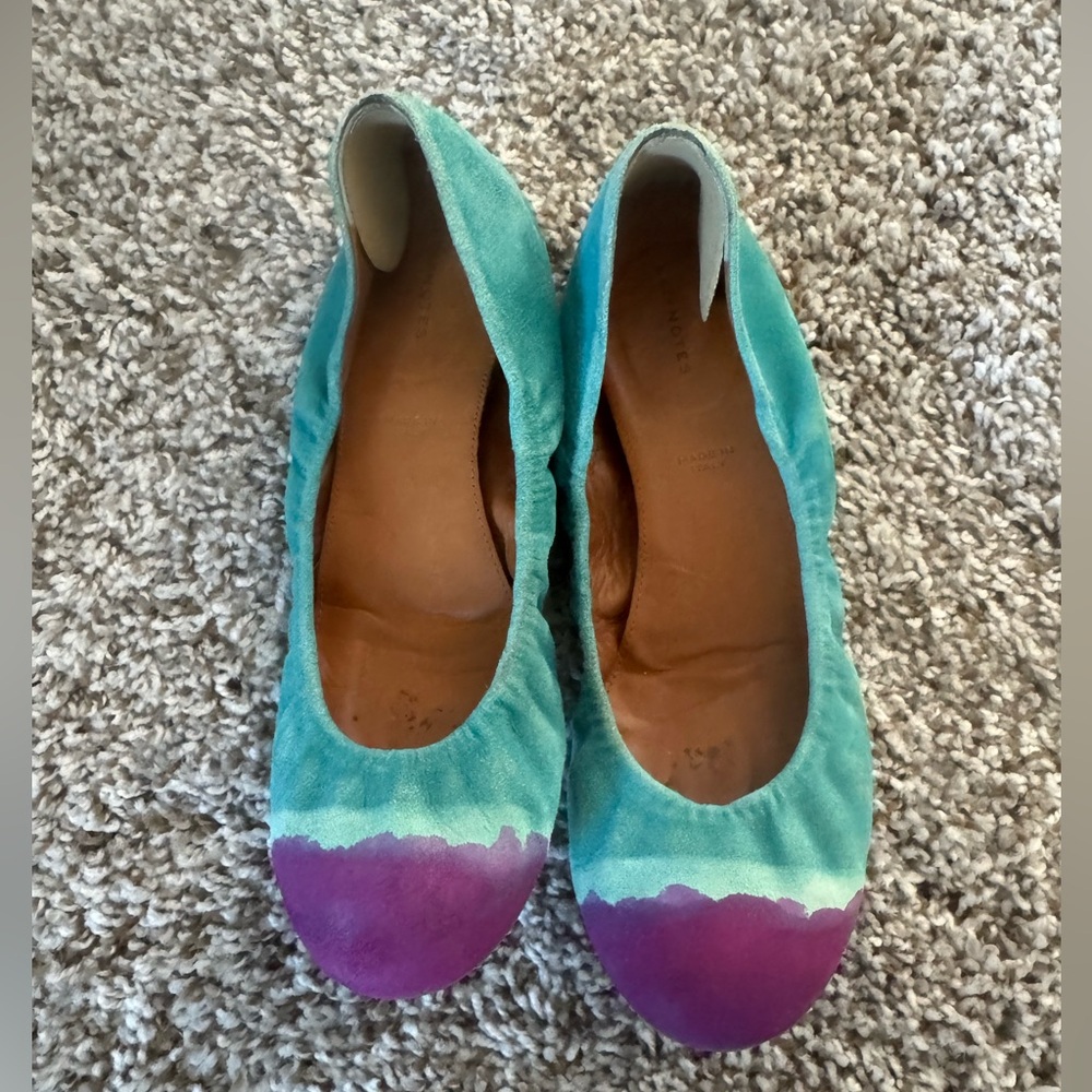 Anthropologie Leifnotes Taika hand painted leather flats size/38/8